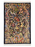 Metsästysaiheinen silkki-matto 145 X 225 cm