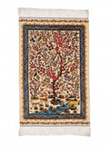 Elämänpuu-aiheinen silkki-matto 60 X 90 cm