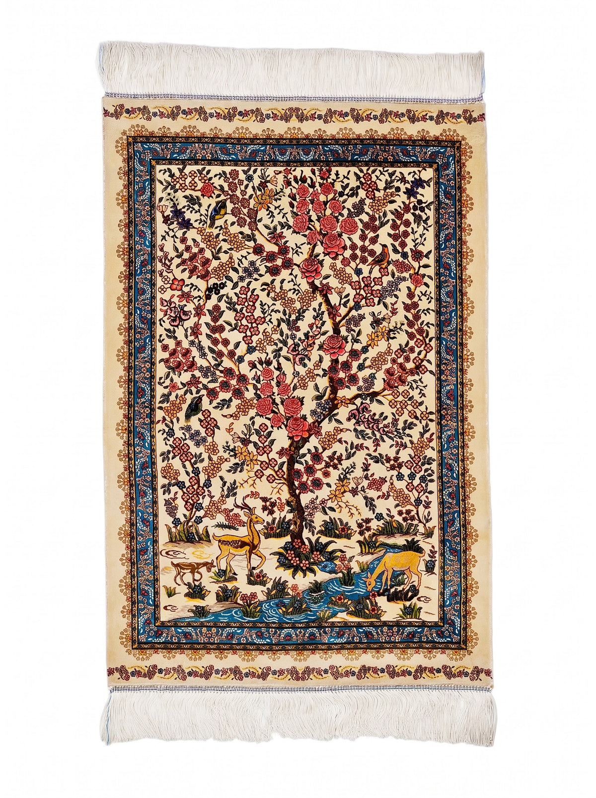 Elämänpuu-aiheinen silkki-matto 60 X 90 cm